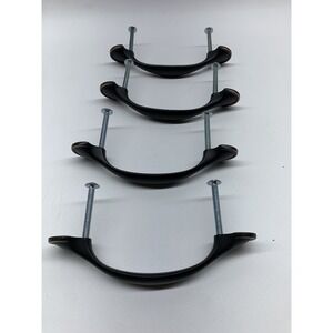 [4x] Bronze Half Round Foot Cabinet Pulls 3-In. With Screws‎